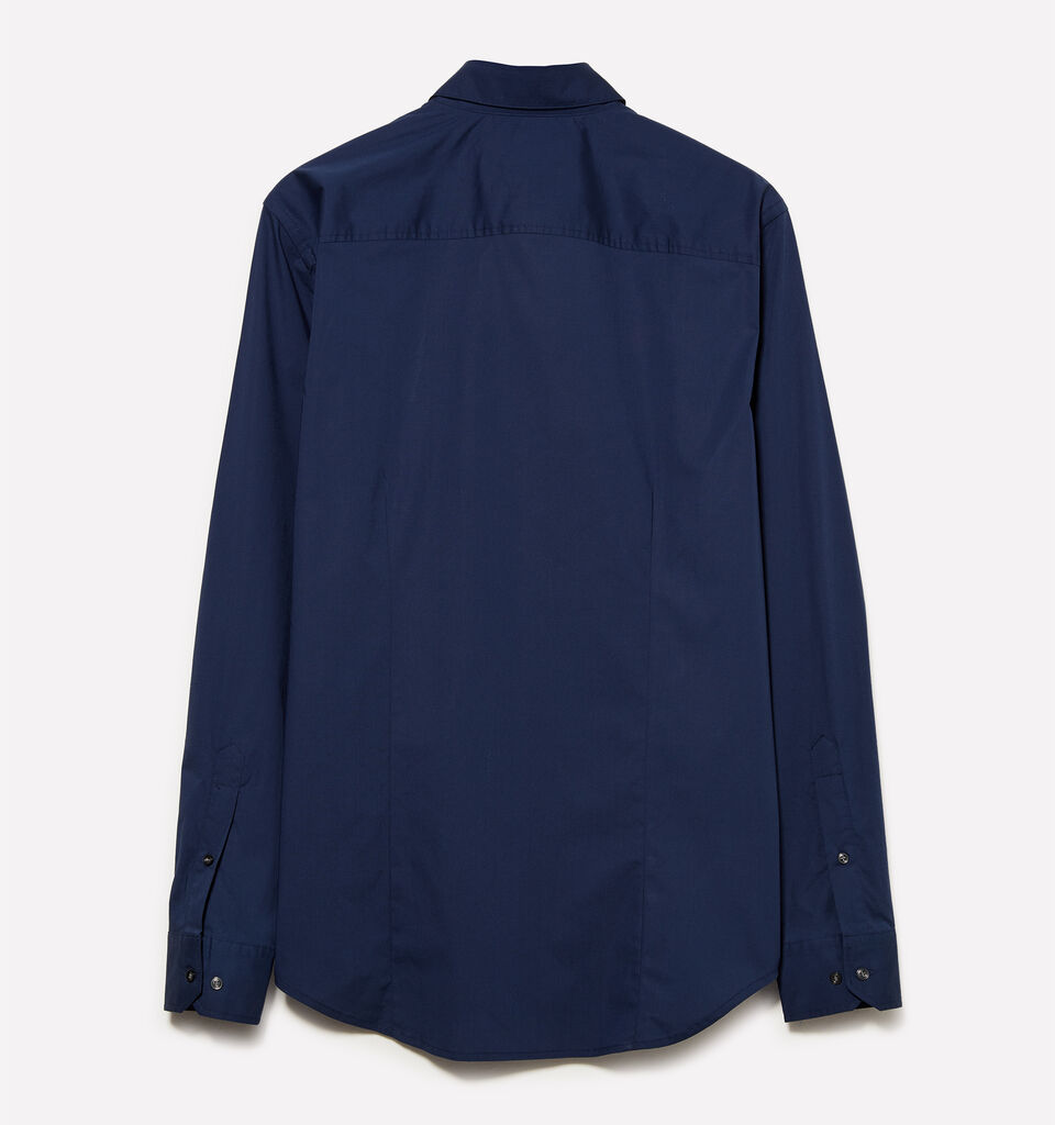 Blue slim fit shirt  - men's slim fit shirts - Dark Blue | Sisley image number 2